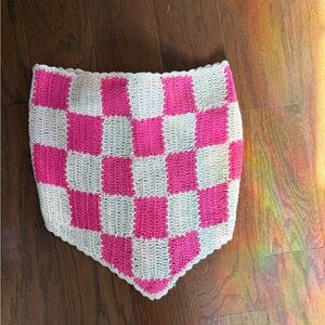 POL Pink and Cream Crochet Shirt